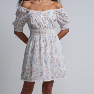 New York & Company - Printed Off-The-Shoulder Puff-Sleeve Shift Dress (NWT)